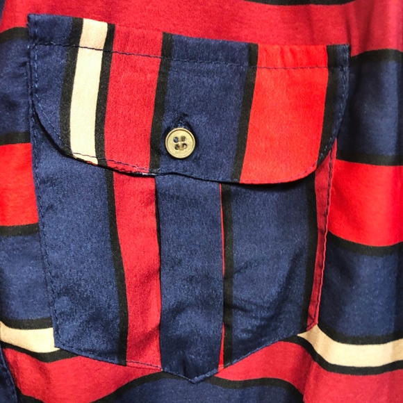 Speed Control Red Navy Striped Dress Pockets M - Picture 3 of 6